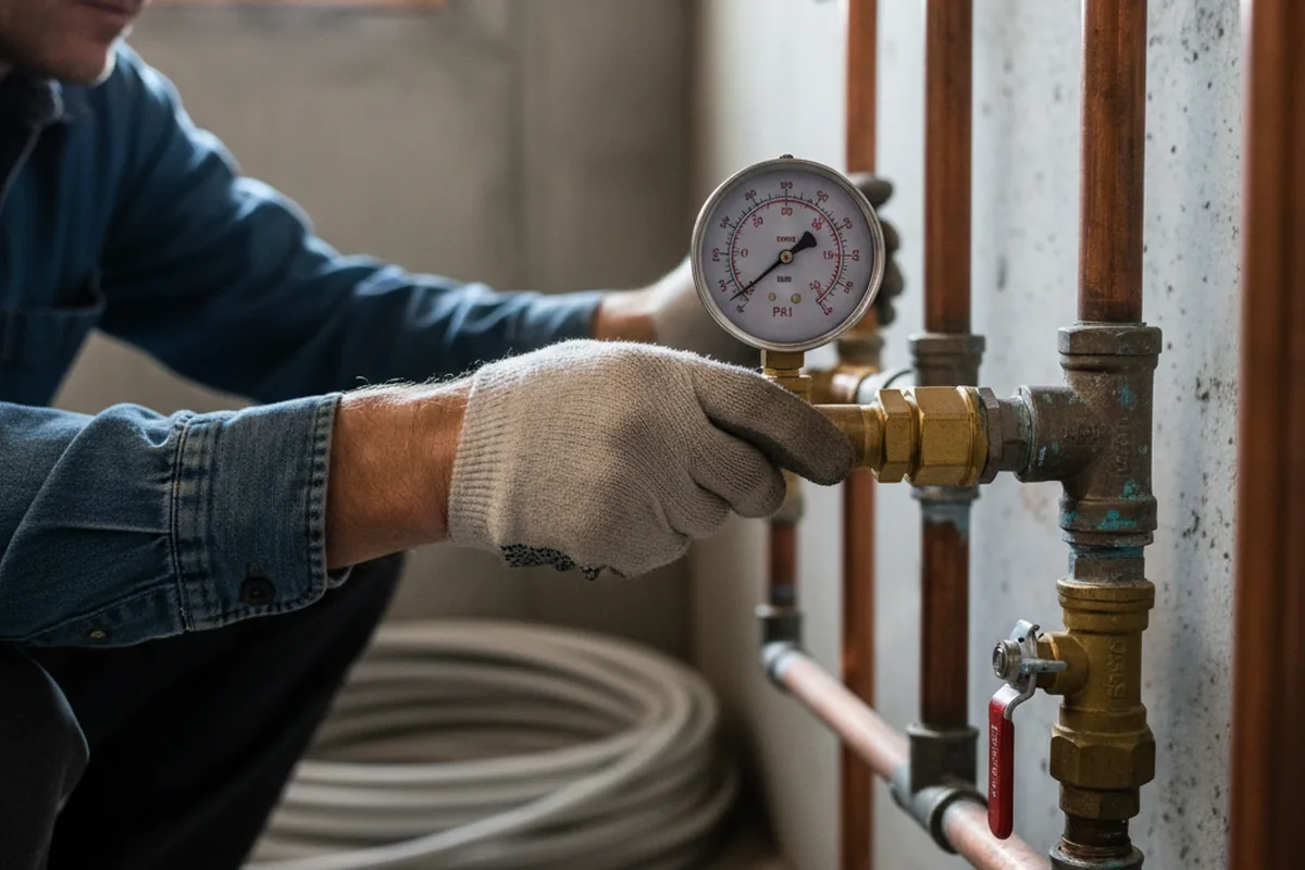 Pressure testing a repaired line during Water Line Repair in Bridger